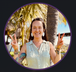 Robyn holding divination space